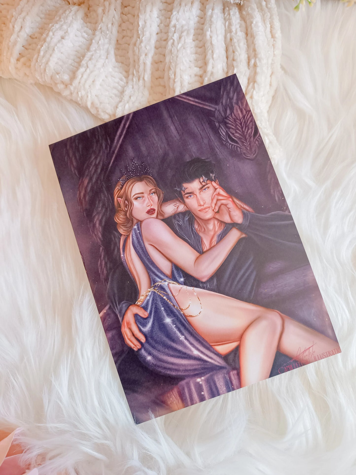 Feyre and Rhysand in the Court of Nightmares Print - Acotar