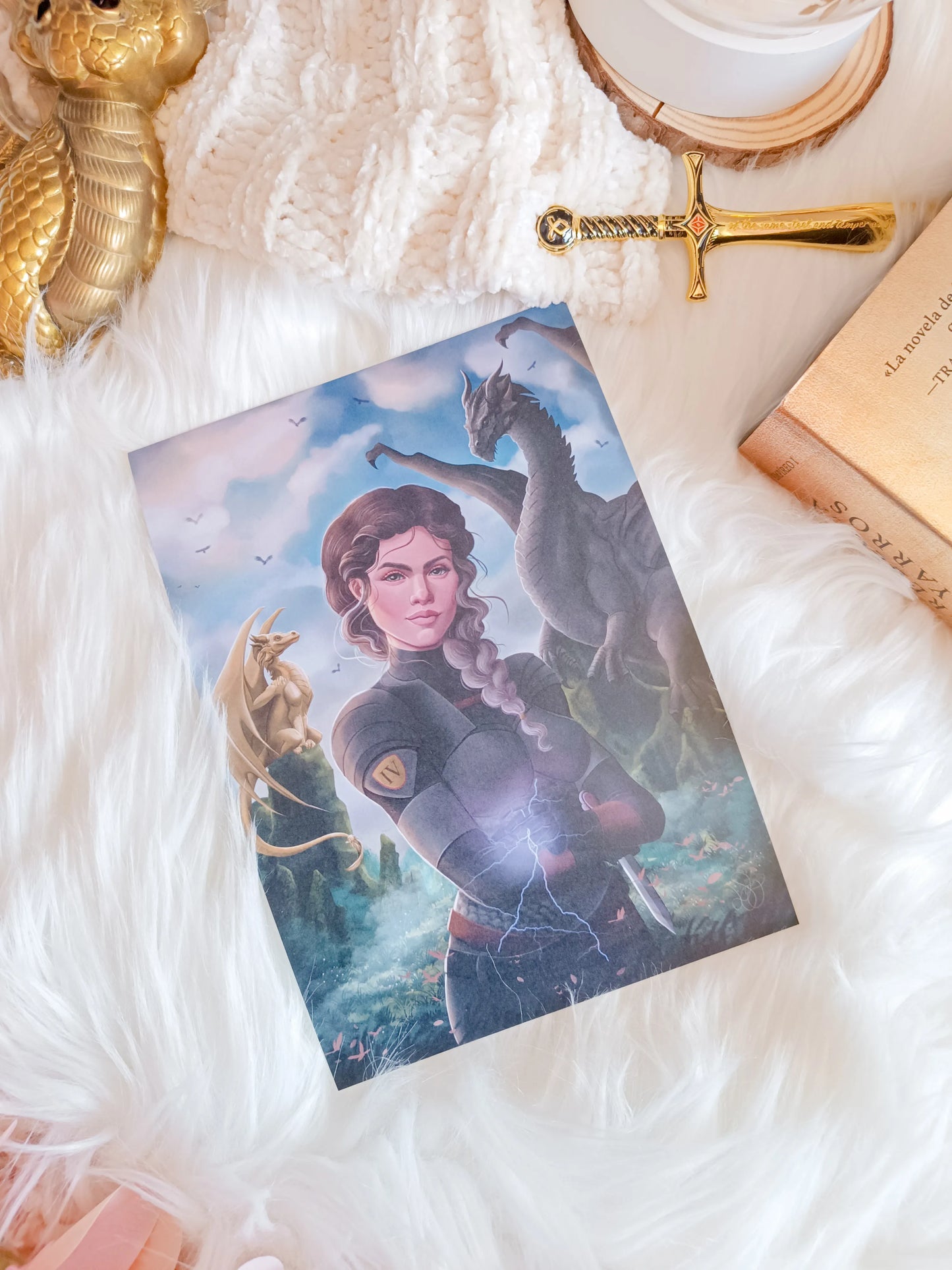 Violet, Tairn and Andarna Print - Fourth Wing