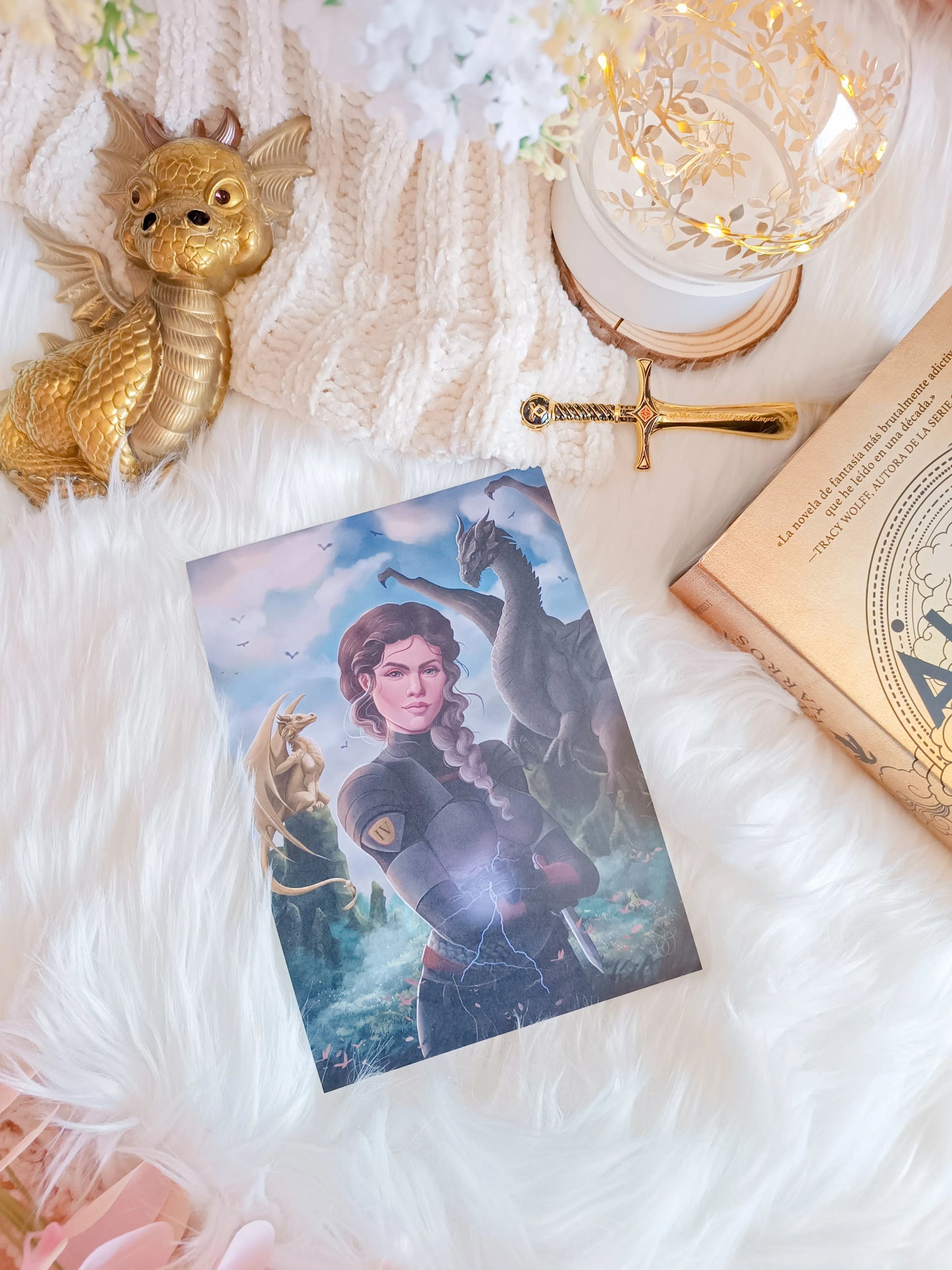 Violet, Tairn and Andarna Print - Fourth Wing