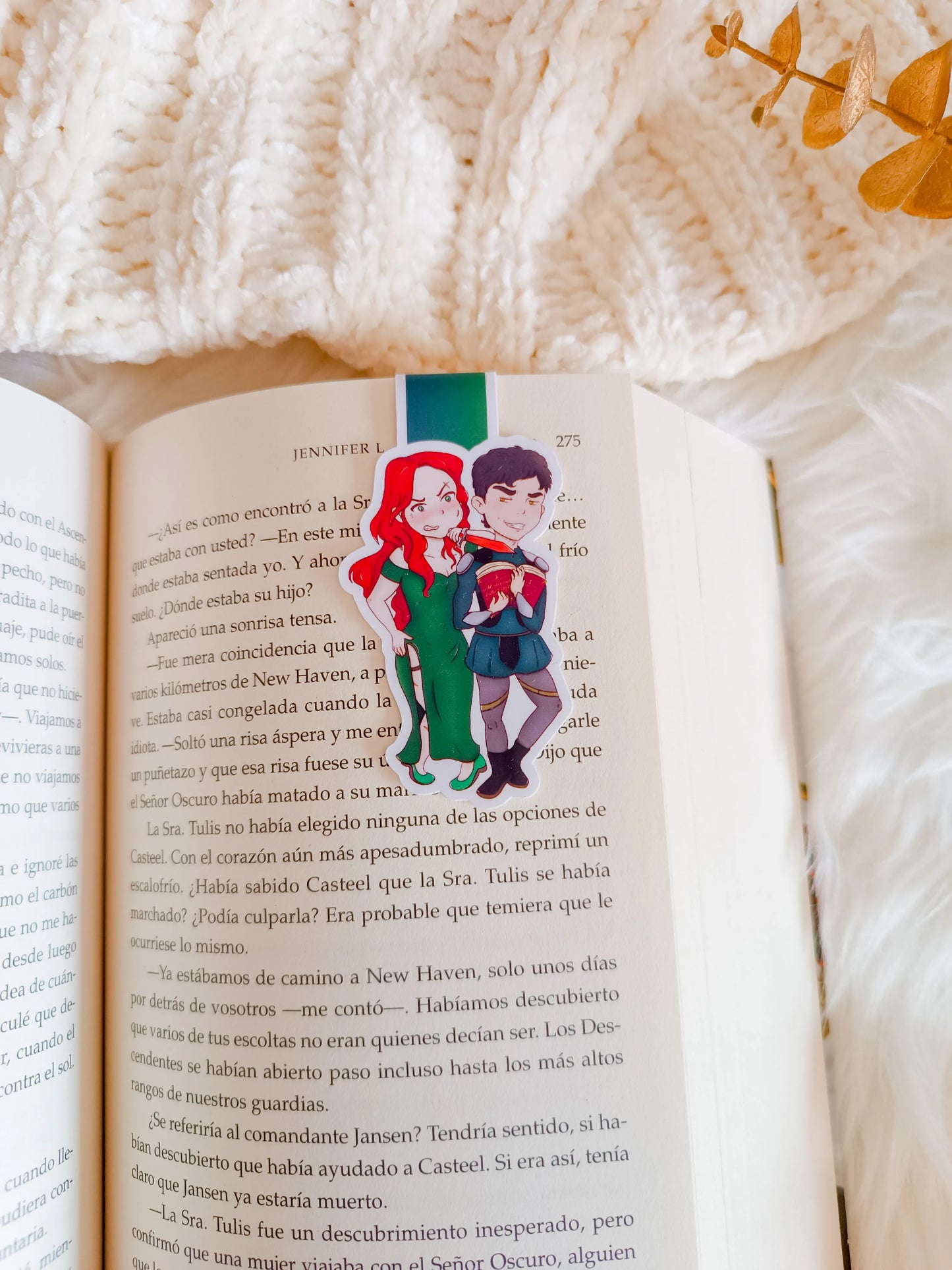 Marcapáginas magnético Chibi Poppy y Casteel - De Sangre y Cenizas