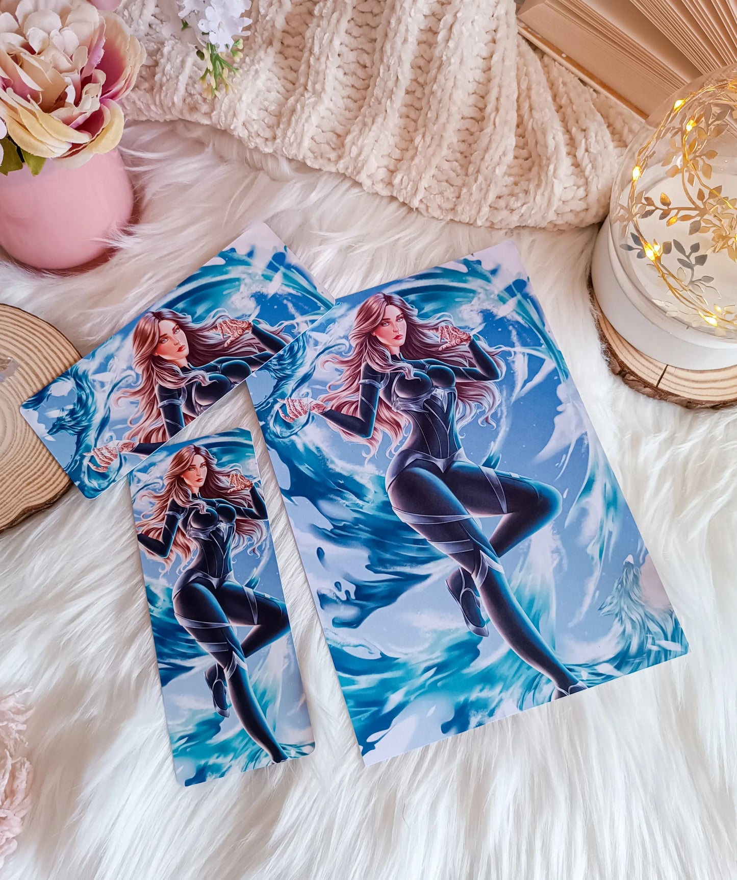 Feyre with Water Wolves Print - ACOTAR