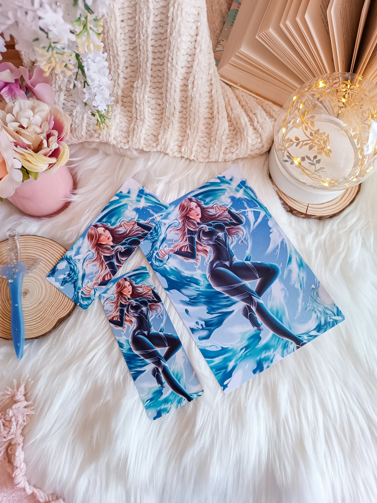 Feyre with Water Wolves Print - ACOTAR