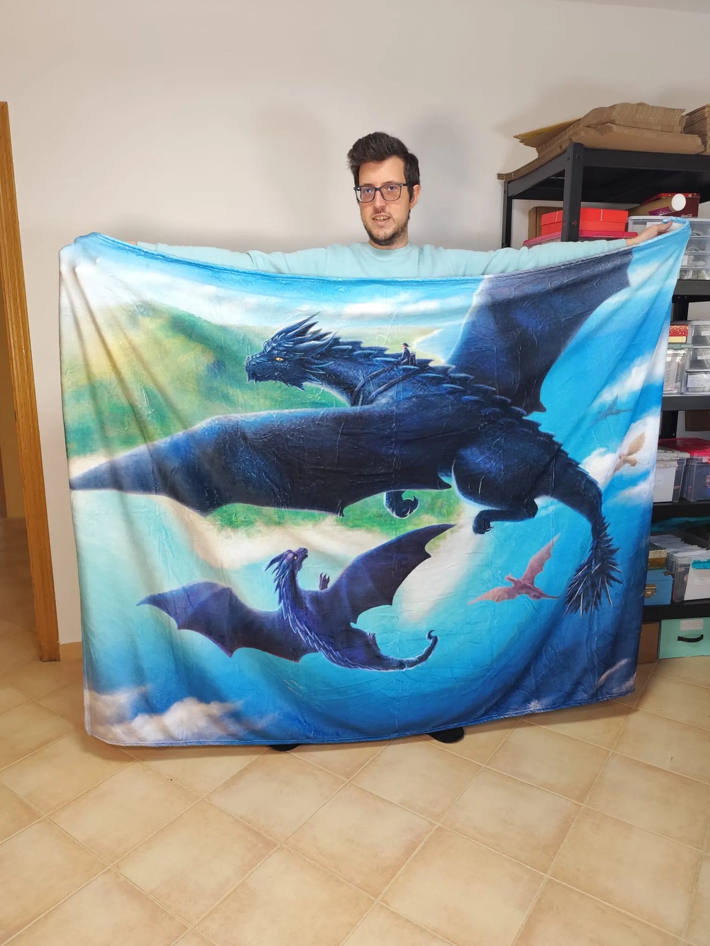 Manta de Dragones volando islas - Alas de Sangre