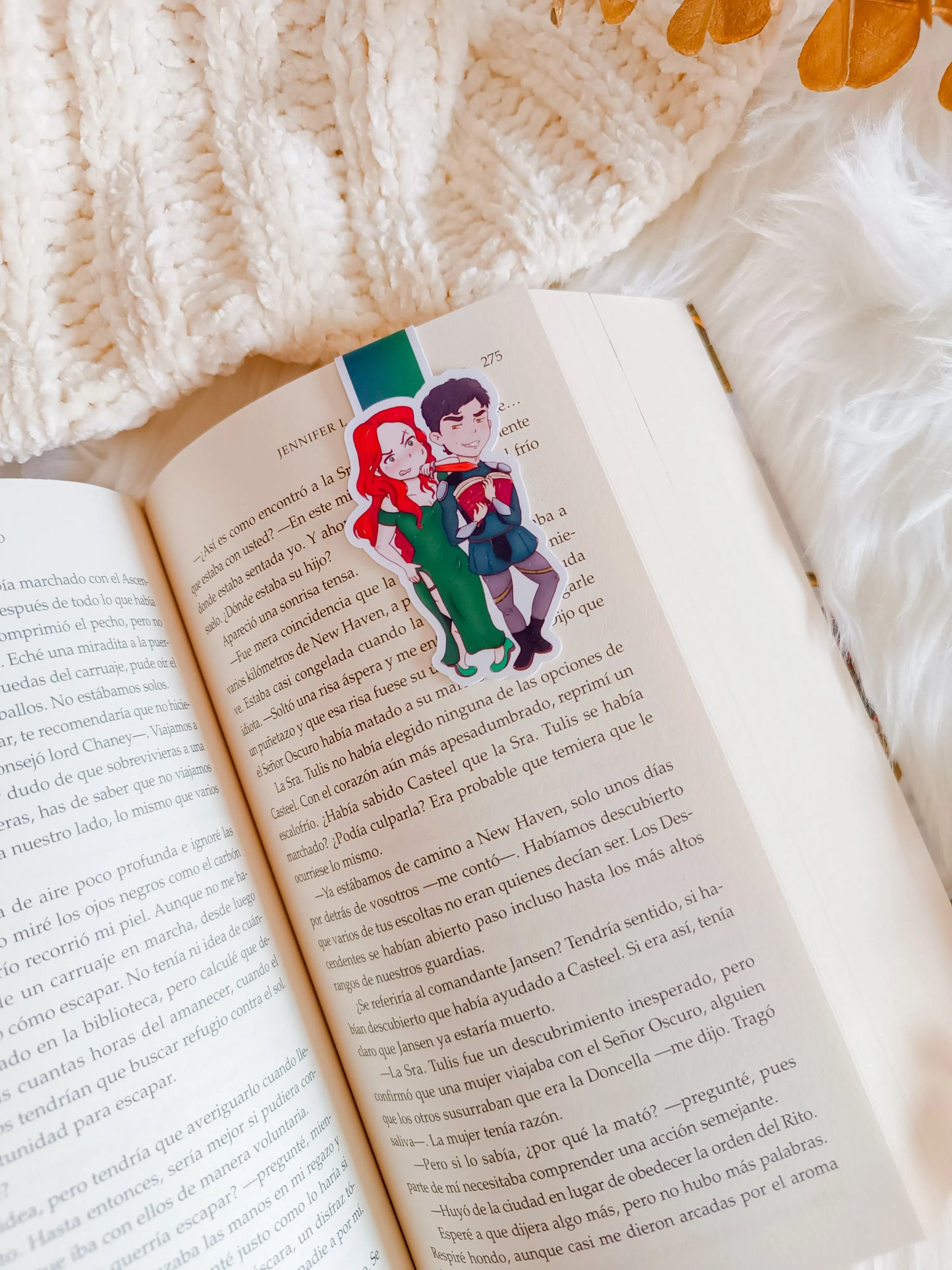 Chibi Poppy and Casteel Magnetic Bookmark - Of Blood and Ash