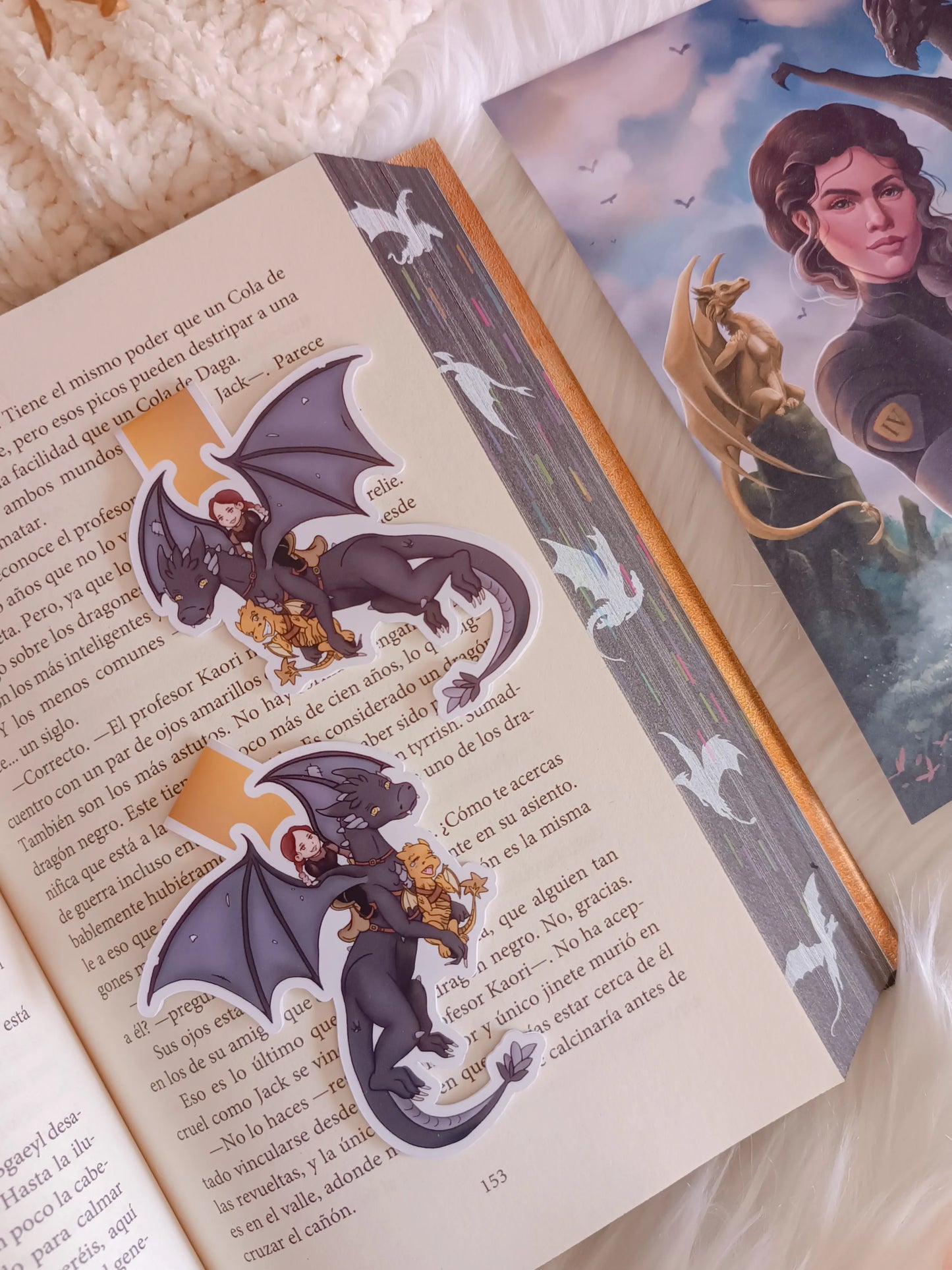 Violet, Tairn and Andarna Magnetic Bookmark - Blood Wings