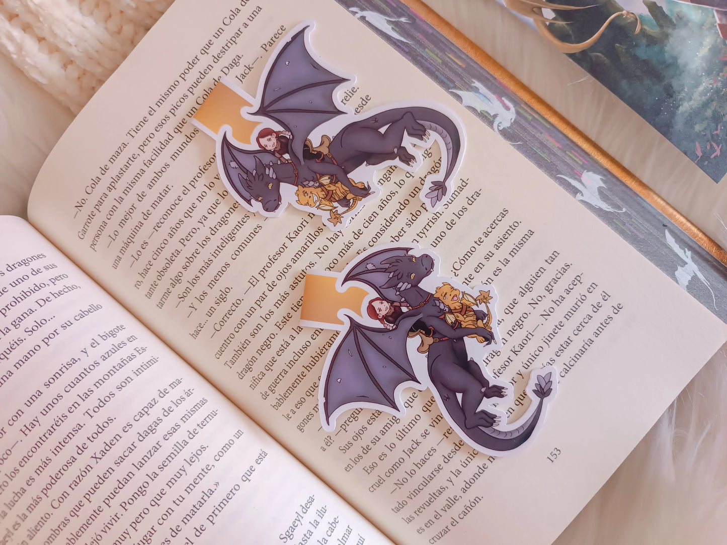 Violet, Tairn and Andarna Magnetic Bookmark - Blood Wings