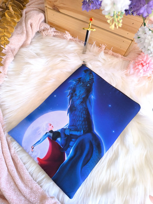 Funda de libro de Manon y Abraxos volando - Trono de Cristal