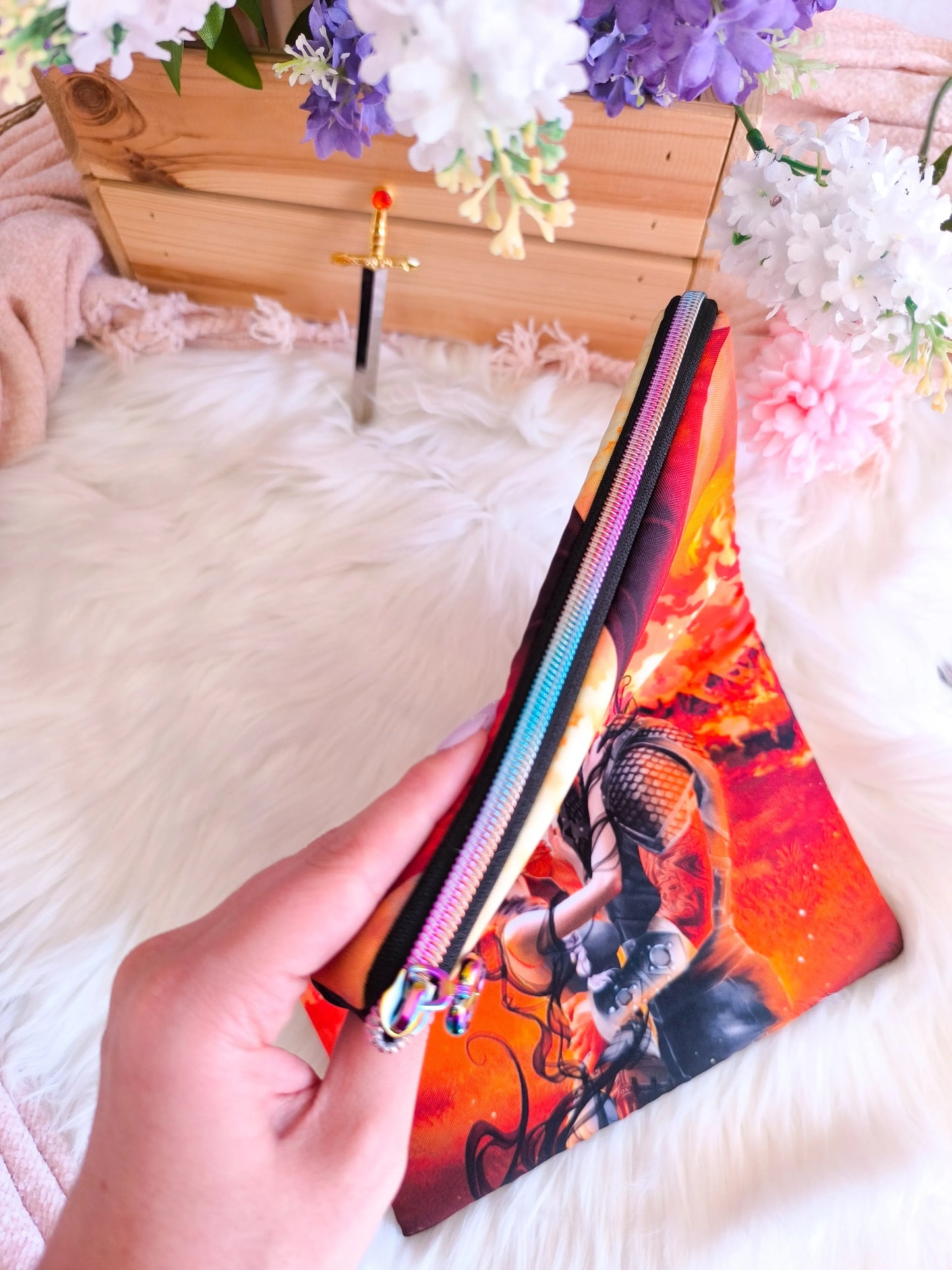 Funda de libro de Violet y Xaden en llamas - Alas de Sangre