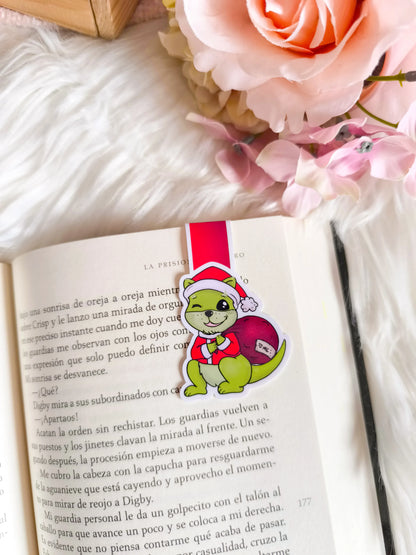 Marcapáginas magnético de Nutrias navideñas