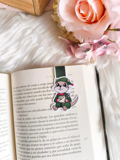 Marcapáginas magnético de Nutrias navideñas