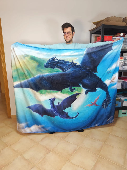 Manta de Dragones volando islas - Alas de Sangre