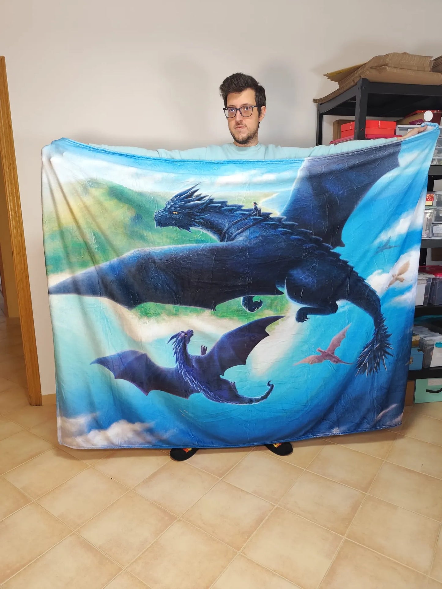 Manta de Dragones volando islas - Alas de Sangre